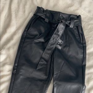 Express black leather pants